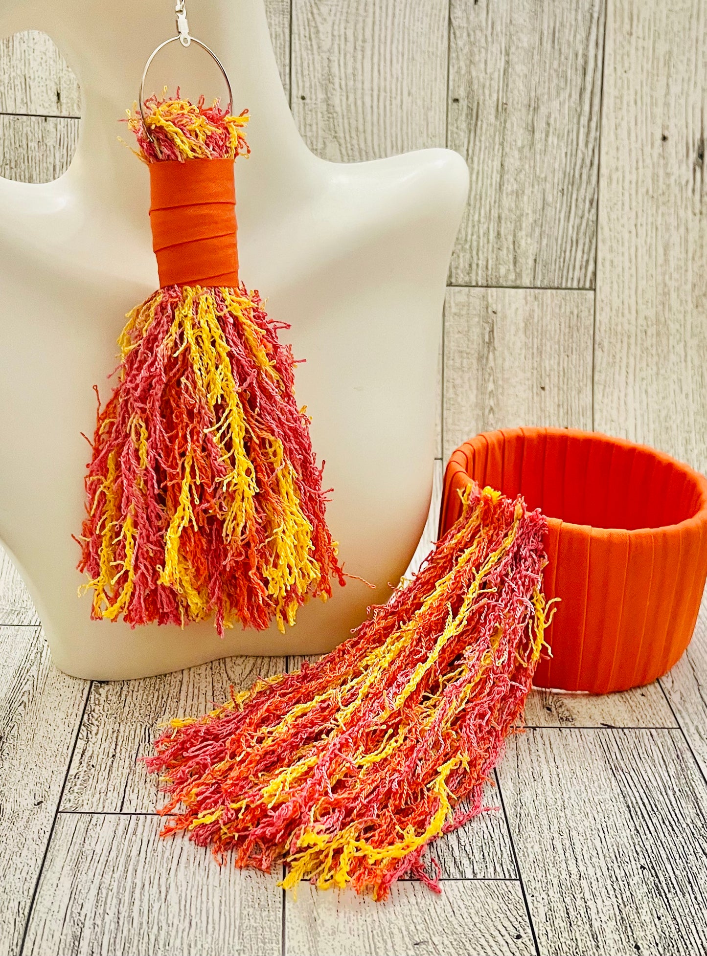 Hot and Spicy Tassel Earrings and Bangle Set