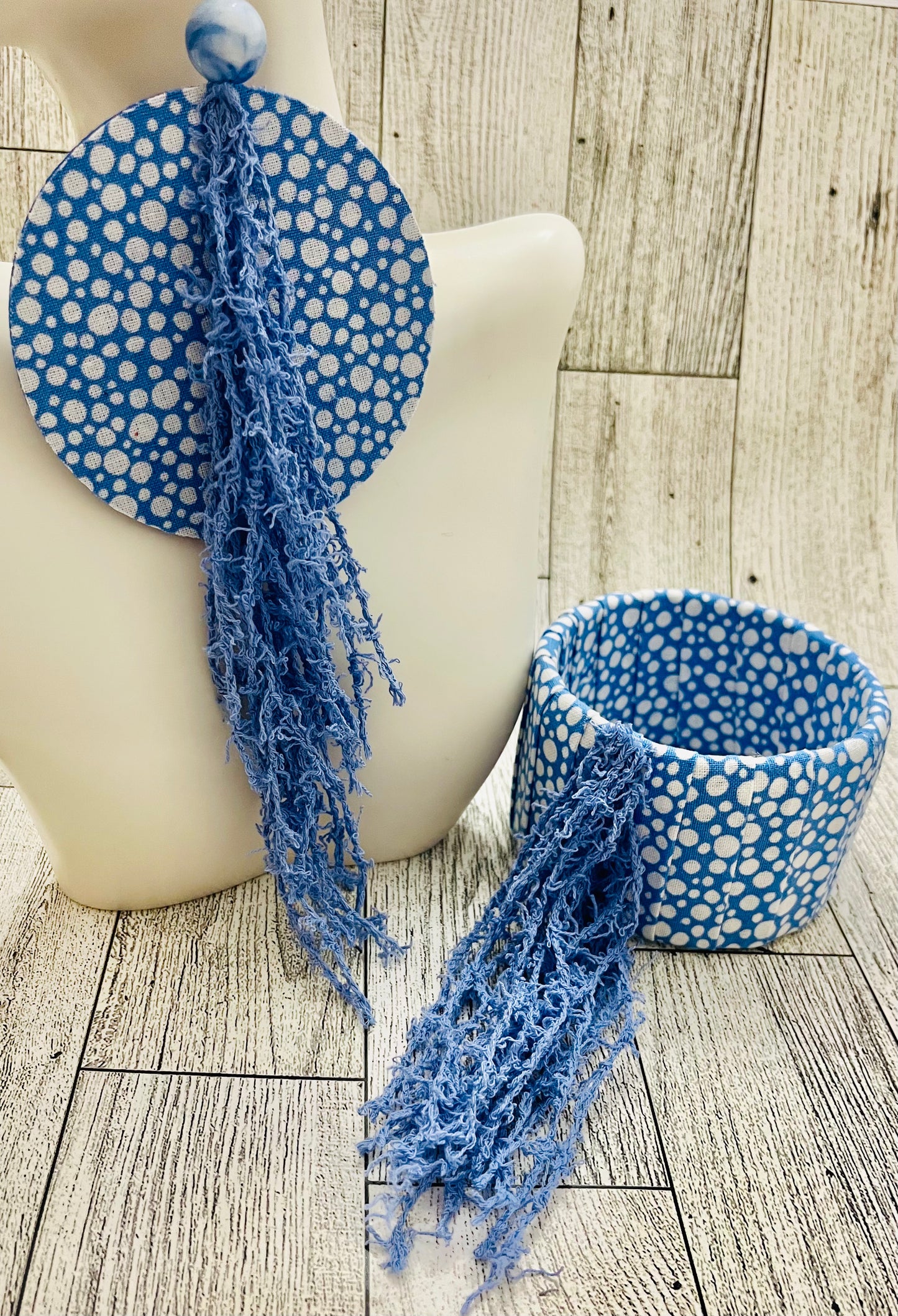 Large Polka Dot Round Tassel added and Bangle