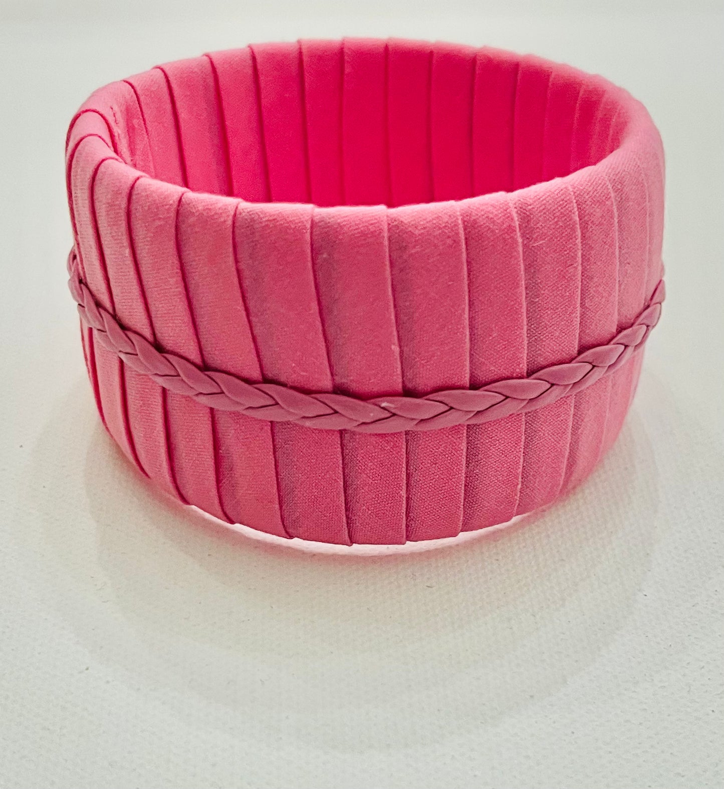 Pink Leather Wrapped Bracelet
