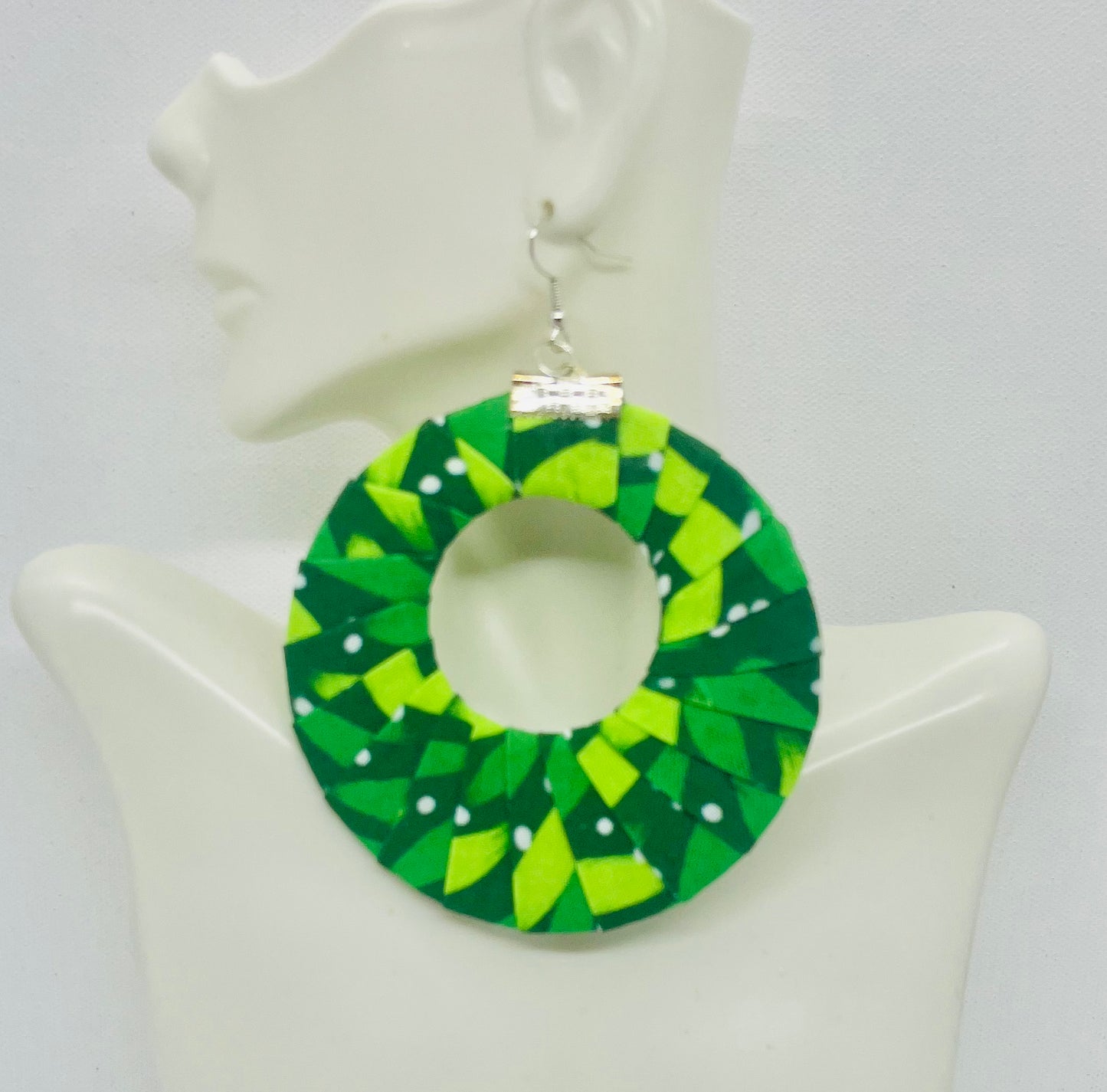 Green Hoop Earrings