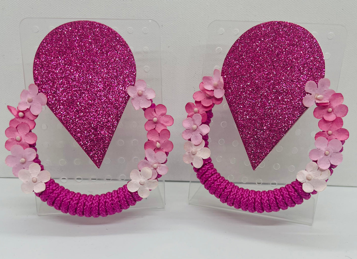 Hot Pink Flamingo Hoop Earrings