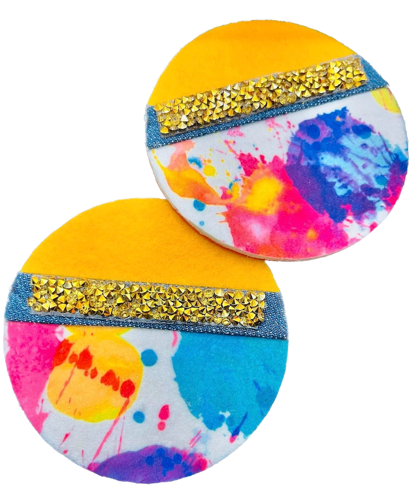 Tie-Dye & Denim Earrings