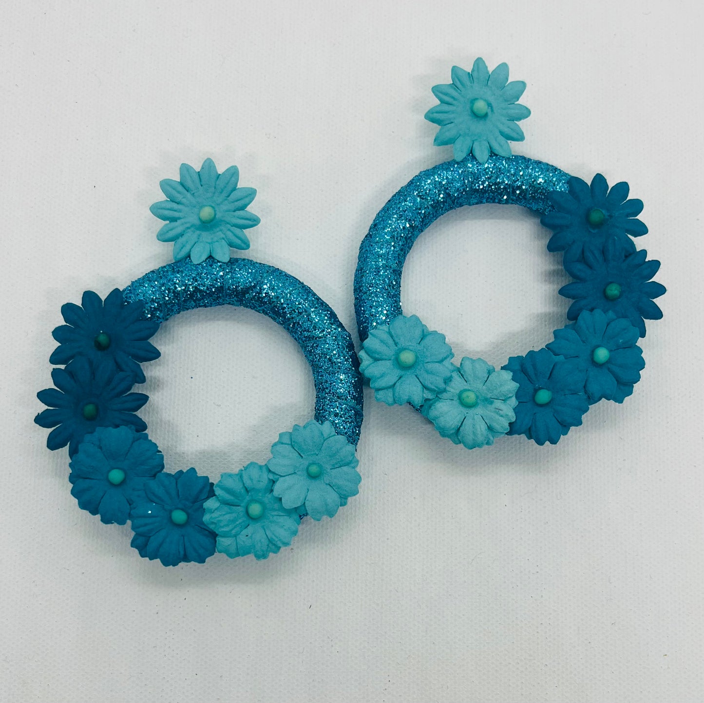 Blue Ombre Spring Time Hoop Earrings