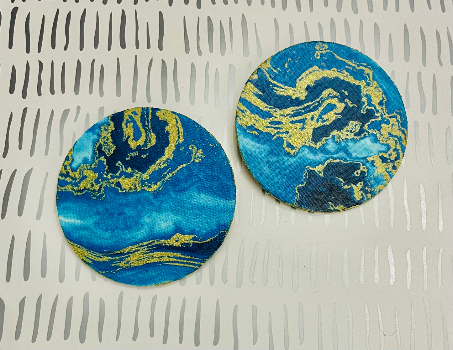 Blue Wave Round Earrings